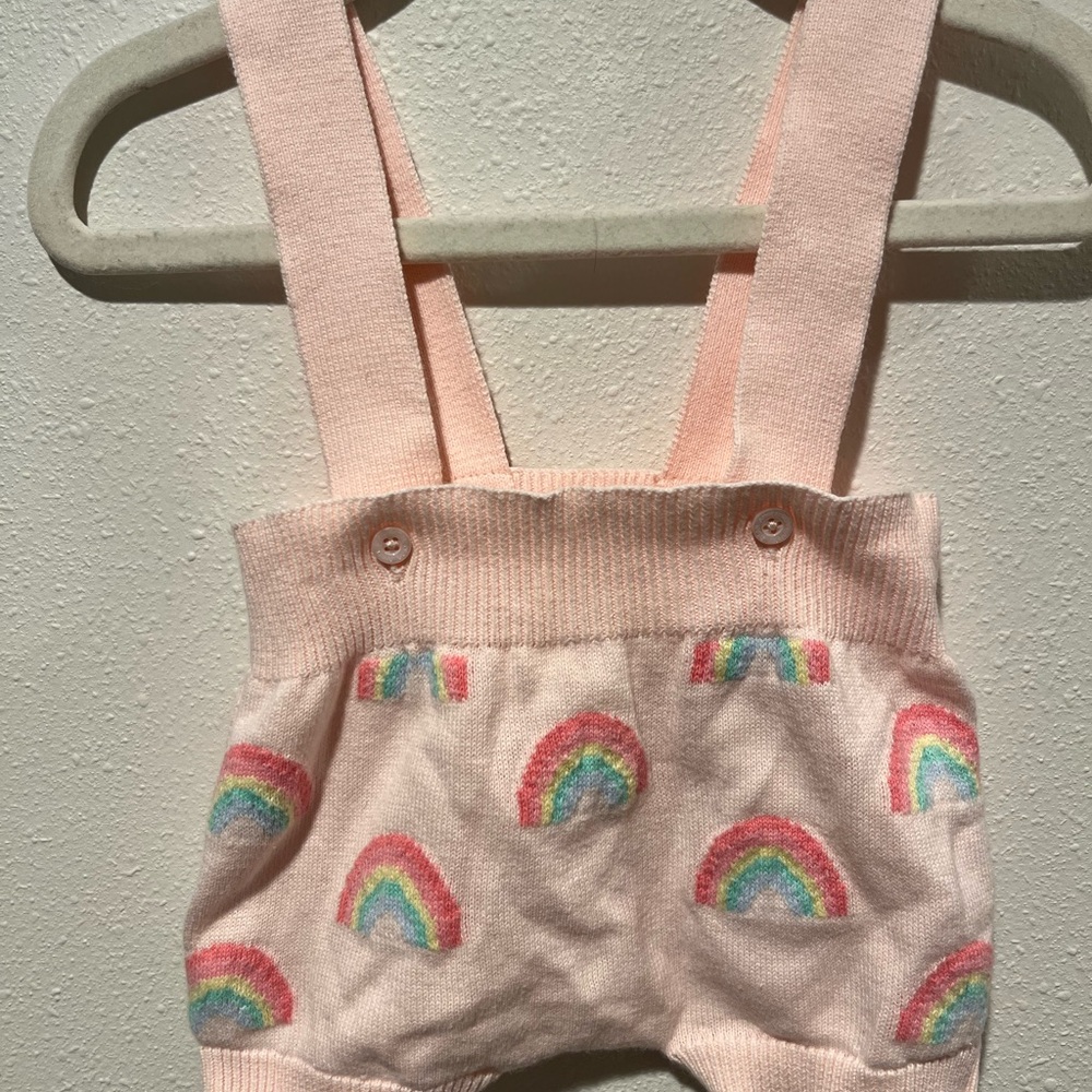Rainbow Knit Suspender Shorts